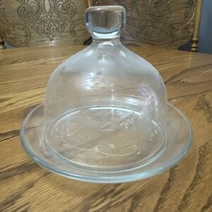 Princess House‎ Heritage #461 Covered Butter Cheese Dish with Dome Lid Vintage